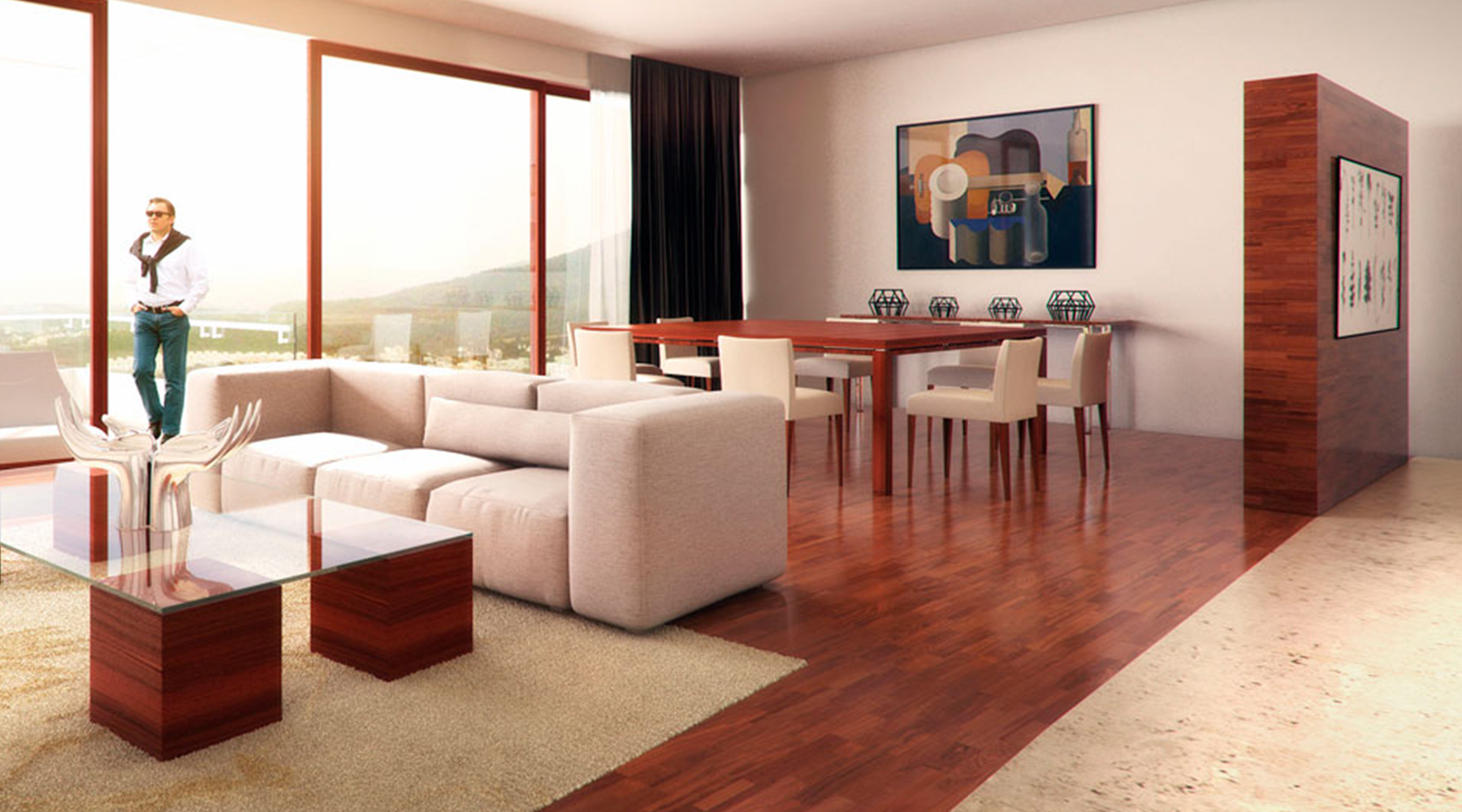 Vista interior. Render.