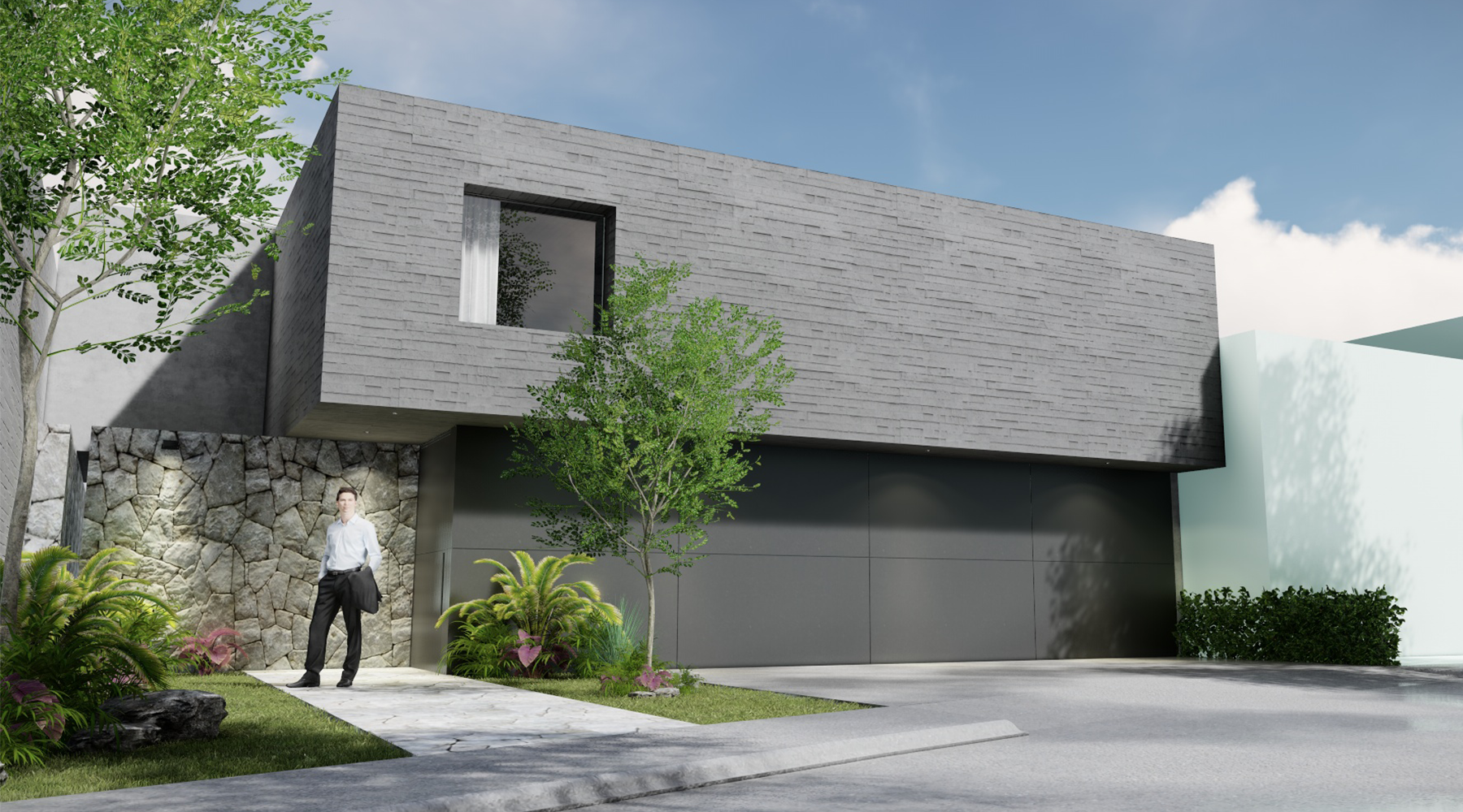 Fachada principal. Render.