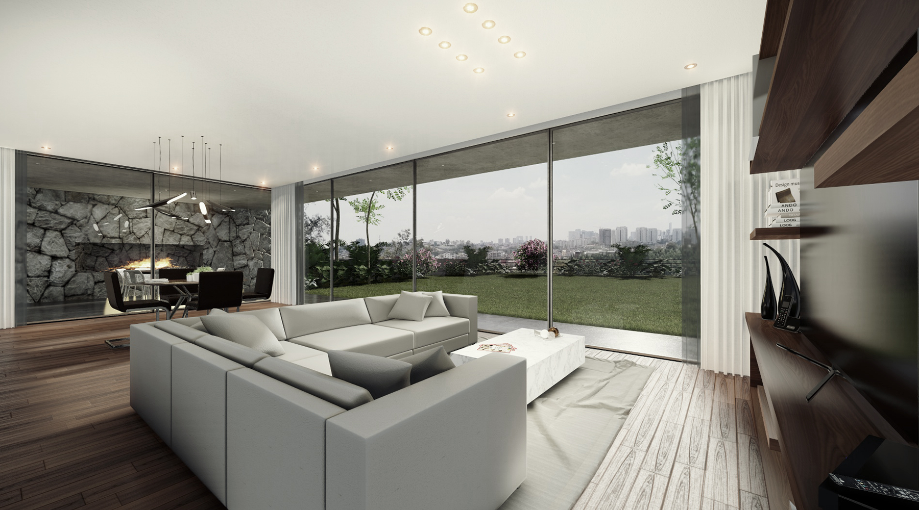 Vista interior. Render.