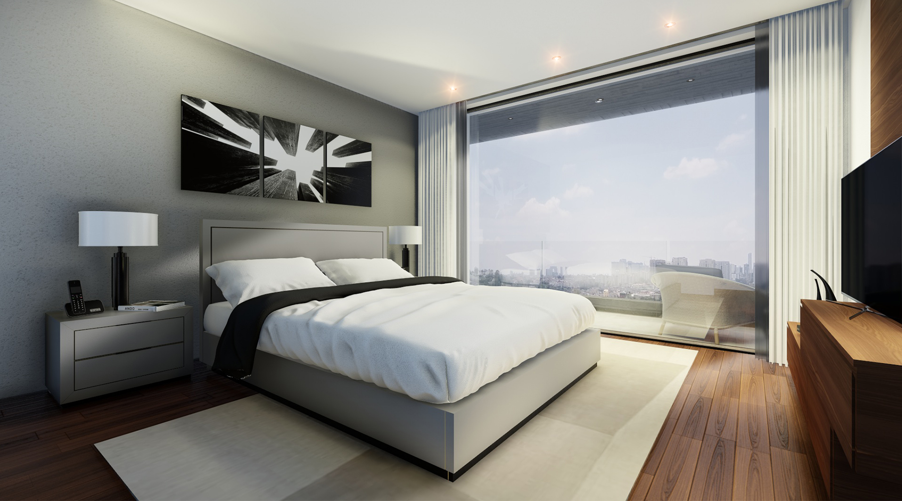 Vista interior. Render.